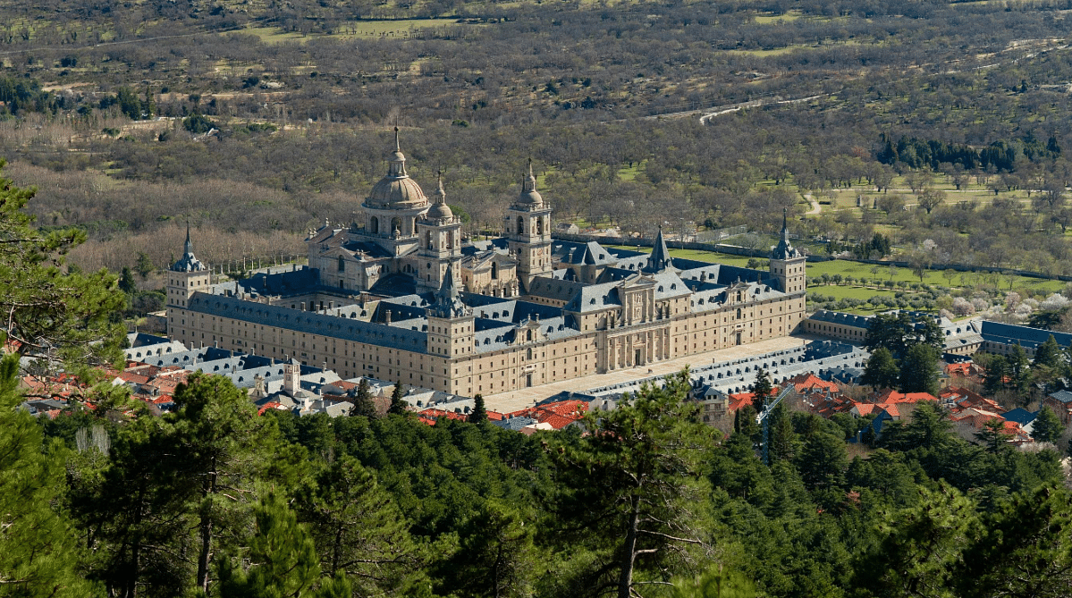Aerial view of El Escorial, Spain