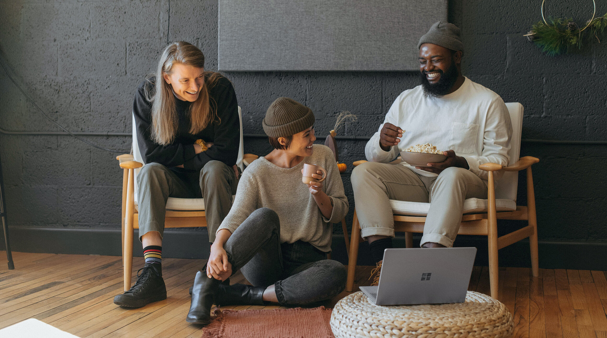 travelers in a hostel common room