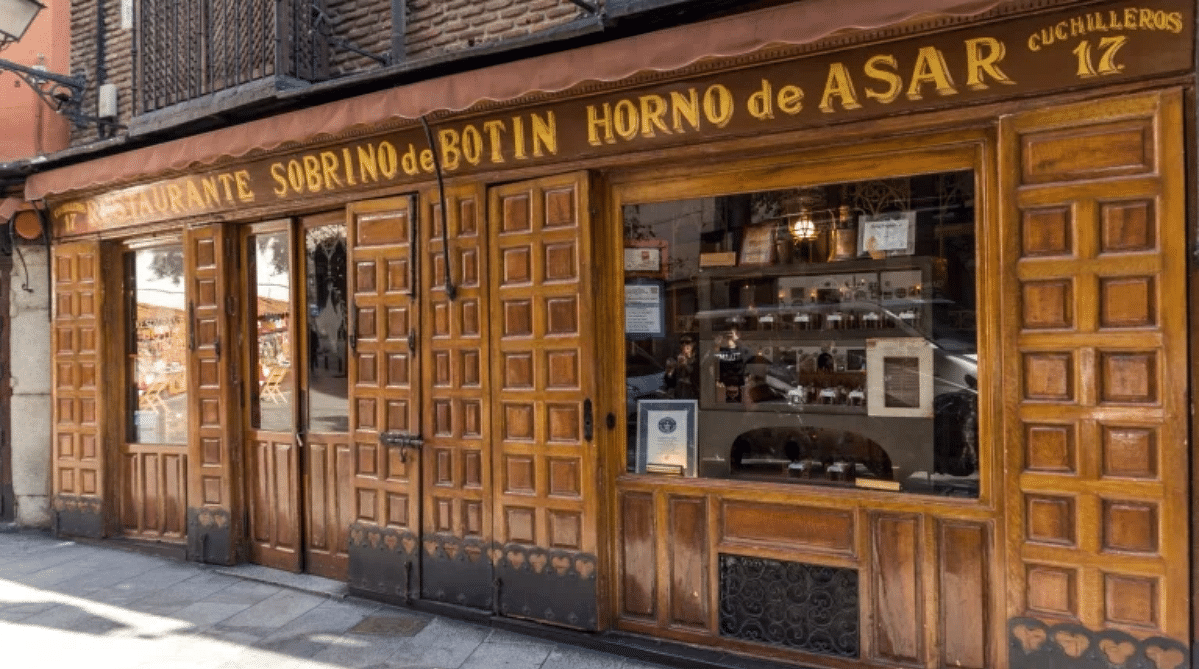 Exterior of Sobrino de Botin, Madrid, the world's oldest restaurant