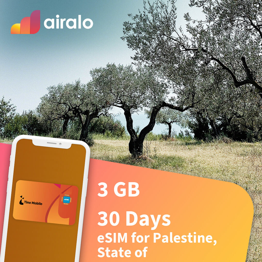 3 GB Palestine, State of travel eSIM valid for 30 days