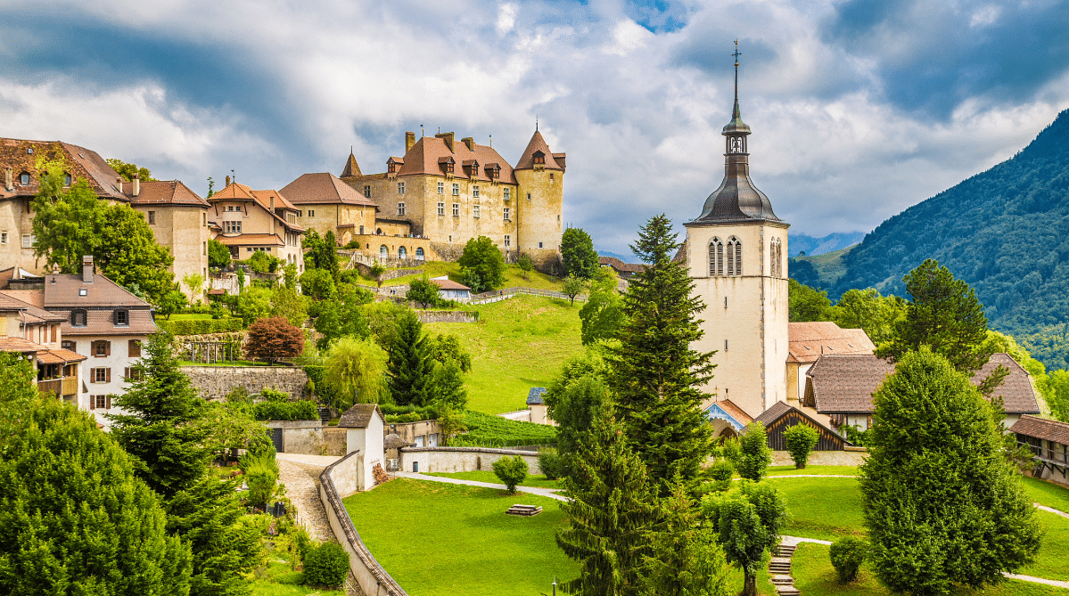 Medieval town of Gruyeres, Switzerland
