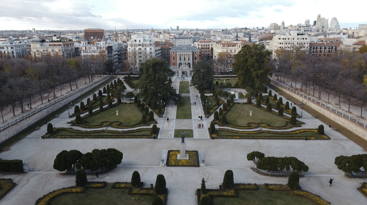 Aerial view of El Retiro Park, Madrid