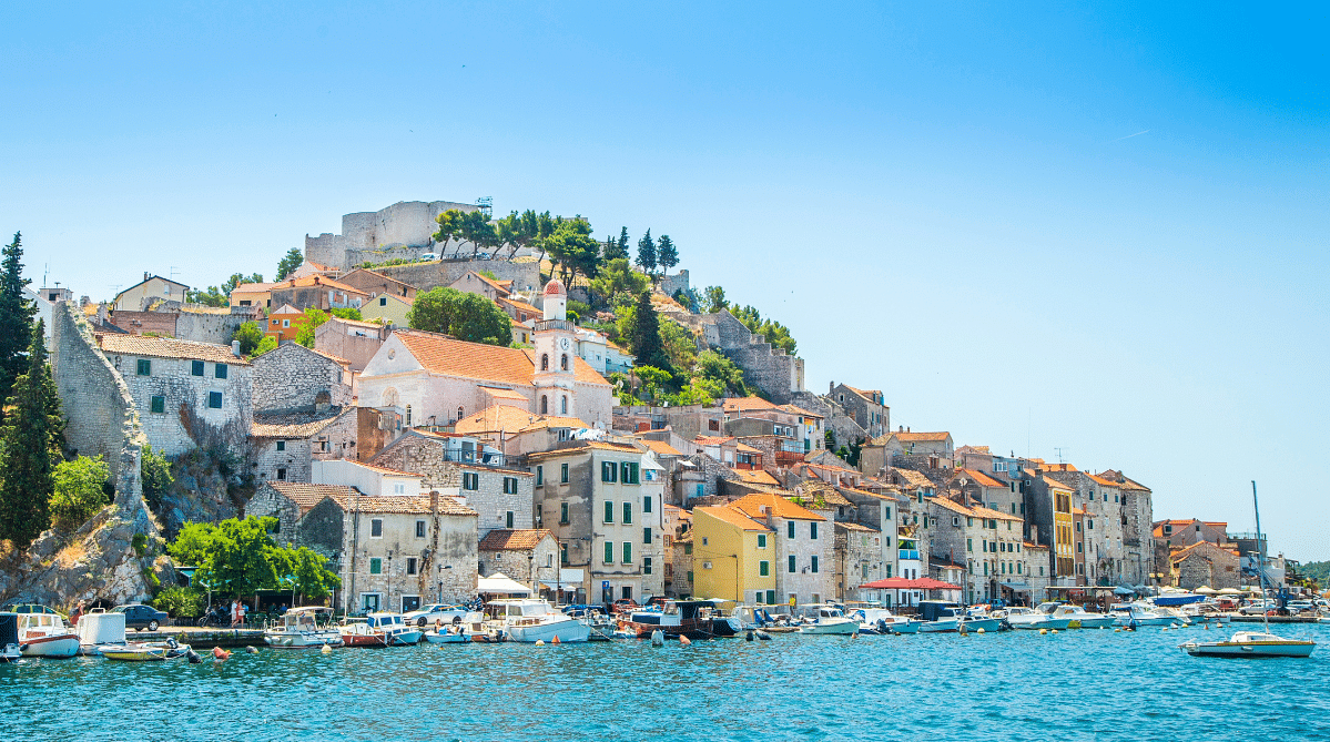 Waterfront view of Šibenik, Croatia