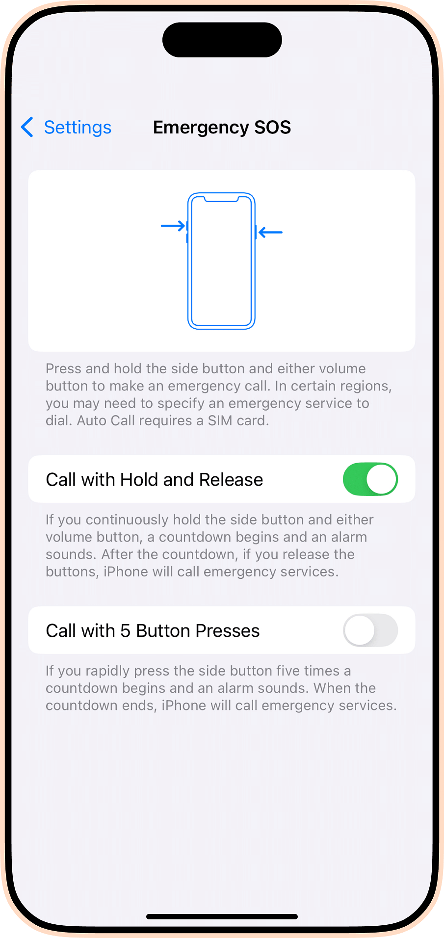 Emergency SOS on iPhone