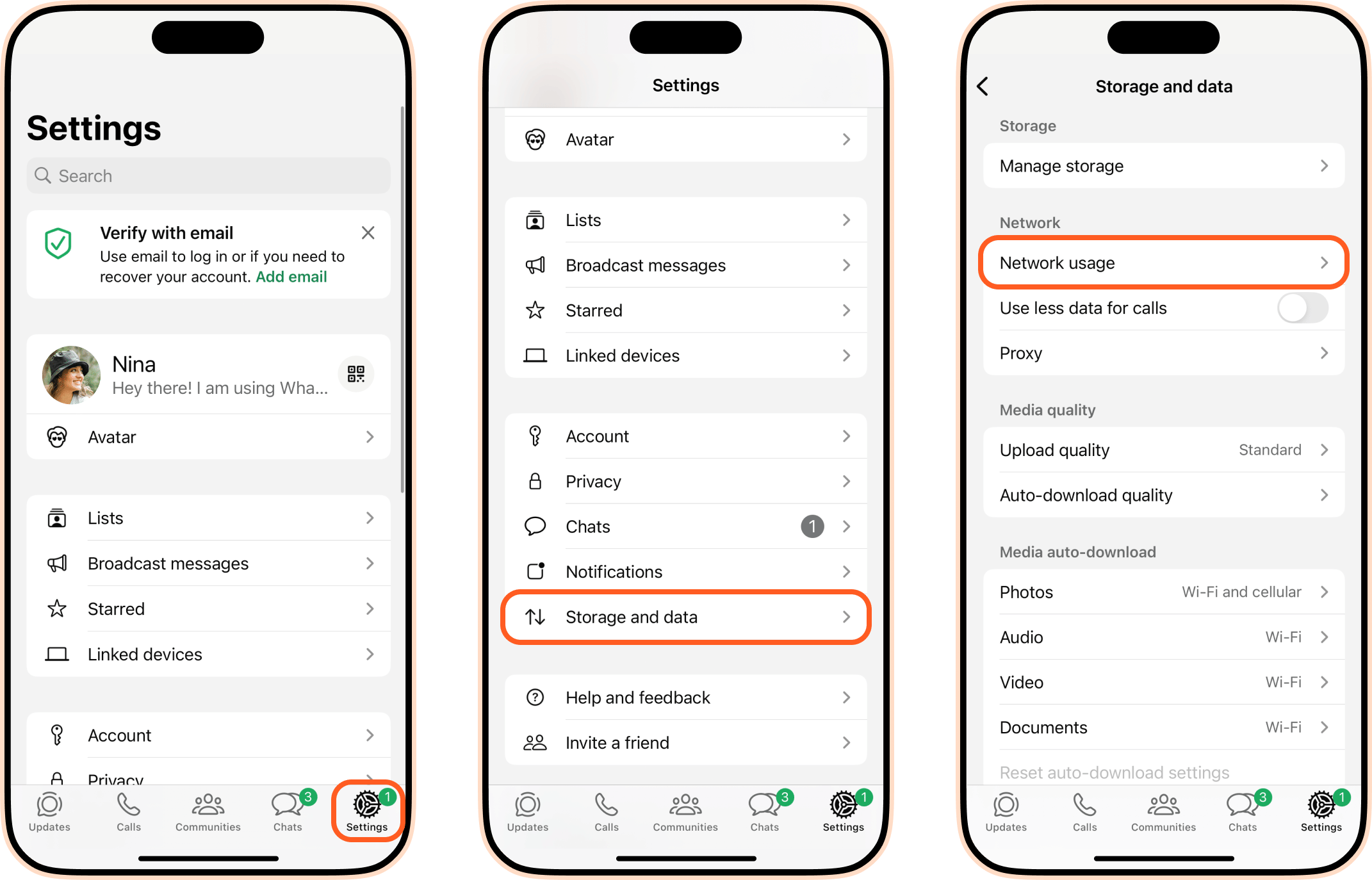 WhatsApp Network Usage
