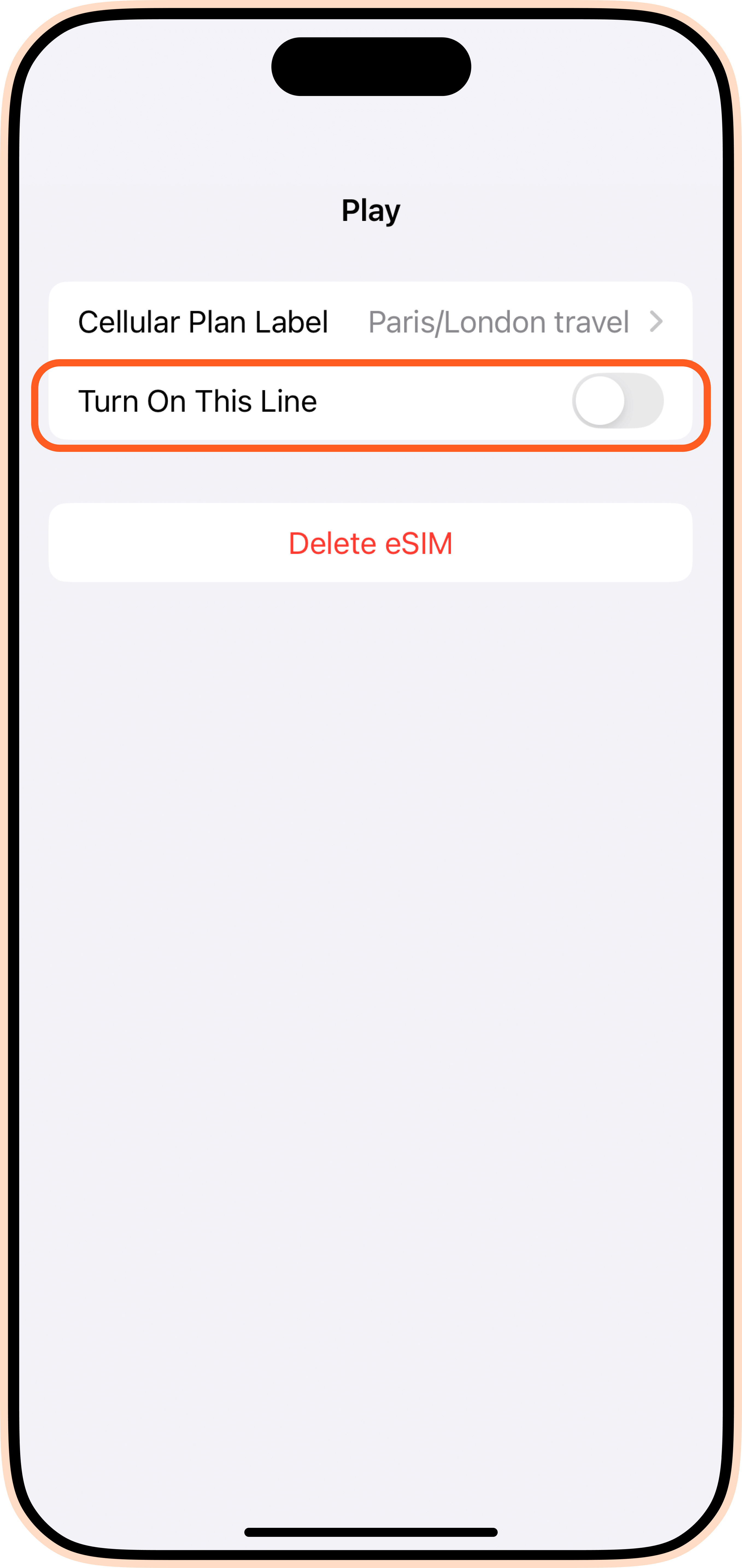 eSIM switch iPhone