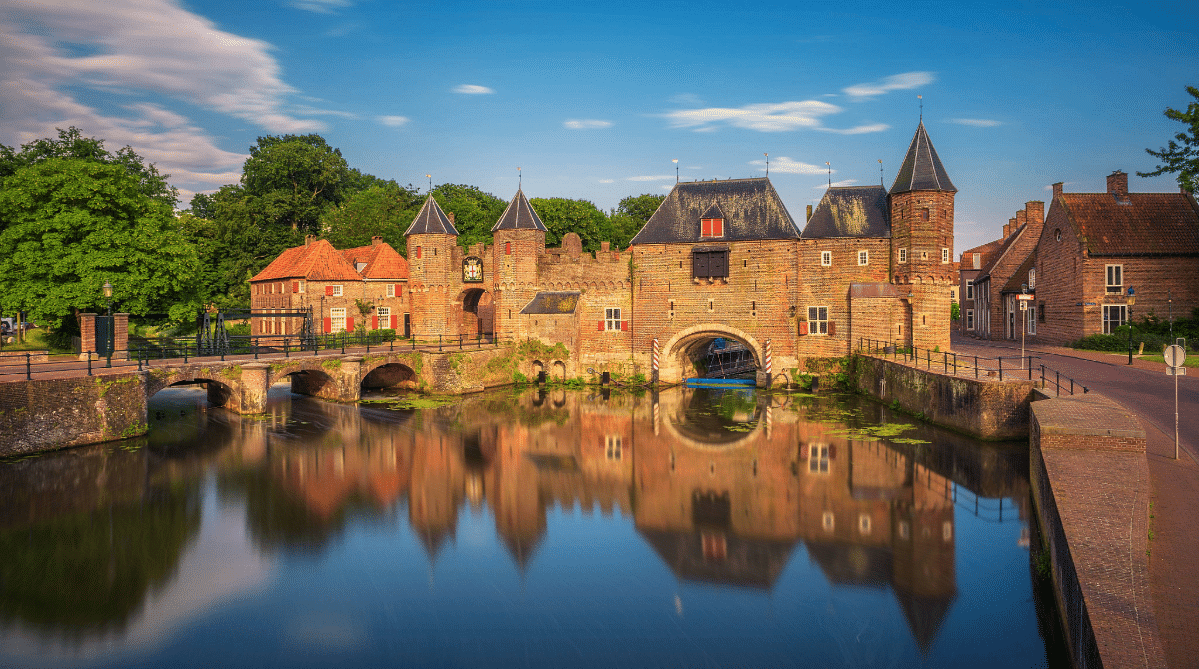 Medieval city gate in Amersfoort, Netherlands