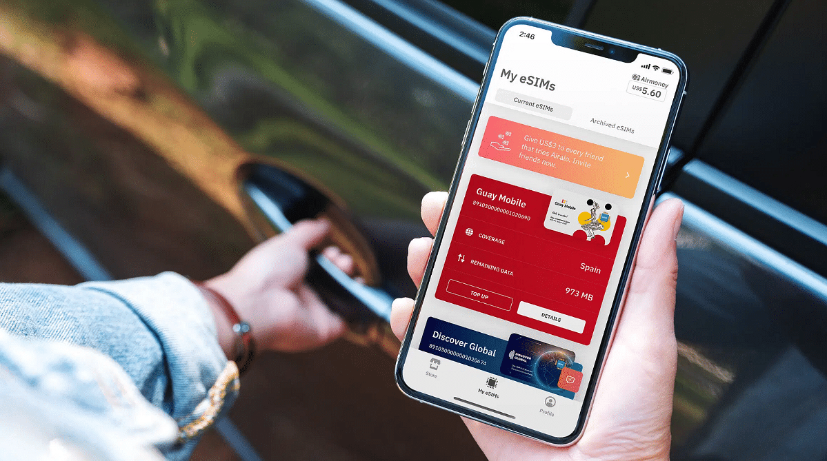 Airalo eSIM on a person’s mobile phone