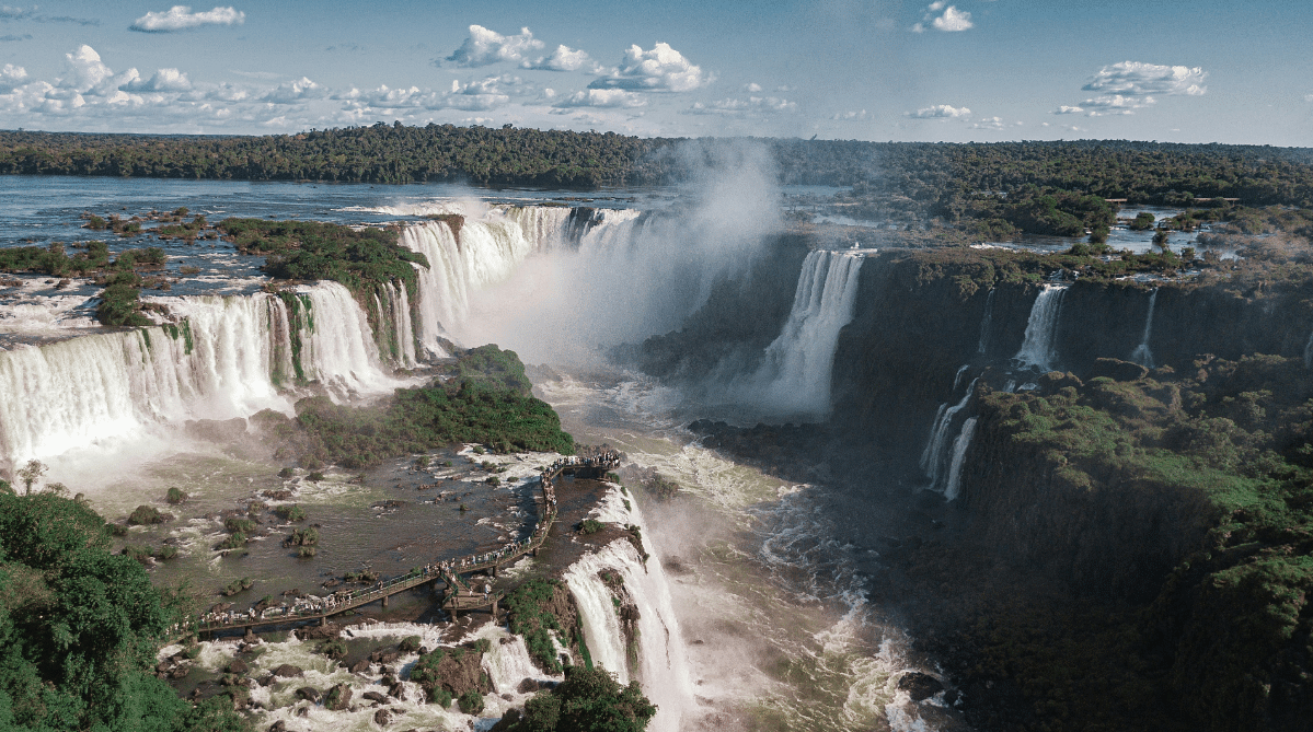 Aerial view of Iguaçu Falls, Brazil