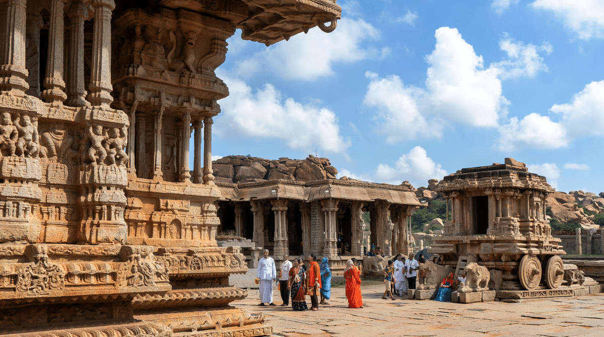 Ancient ruins in Hampi, India