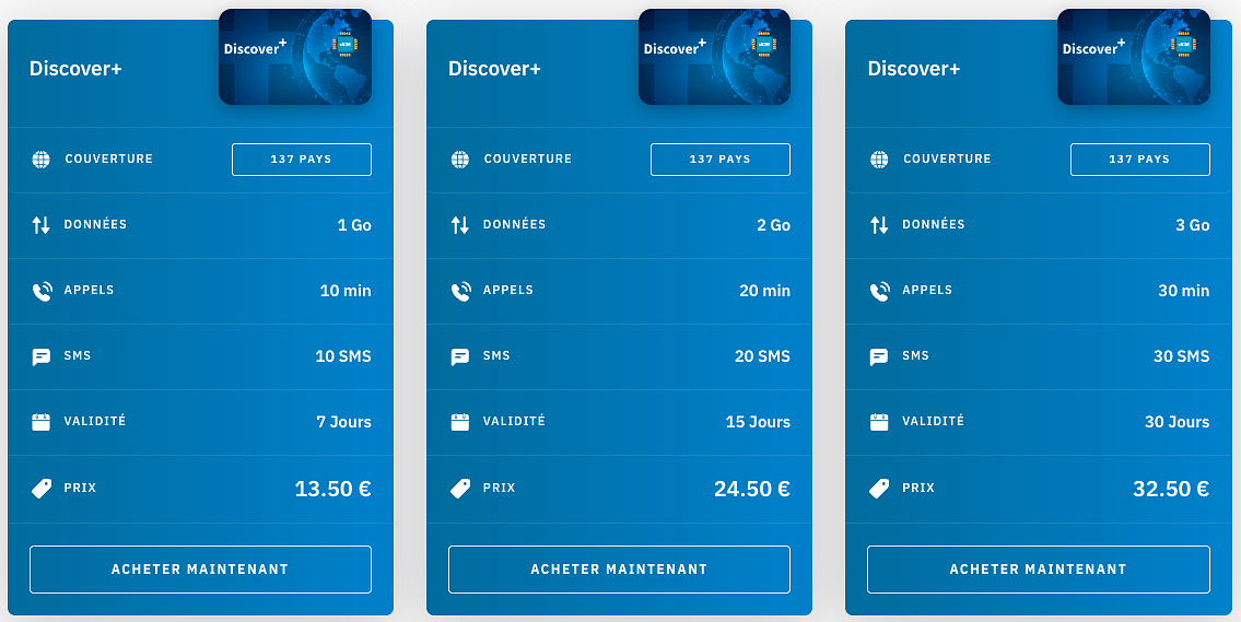 detail et prix des forfaits multi pays mondiaux avec Airalo