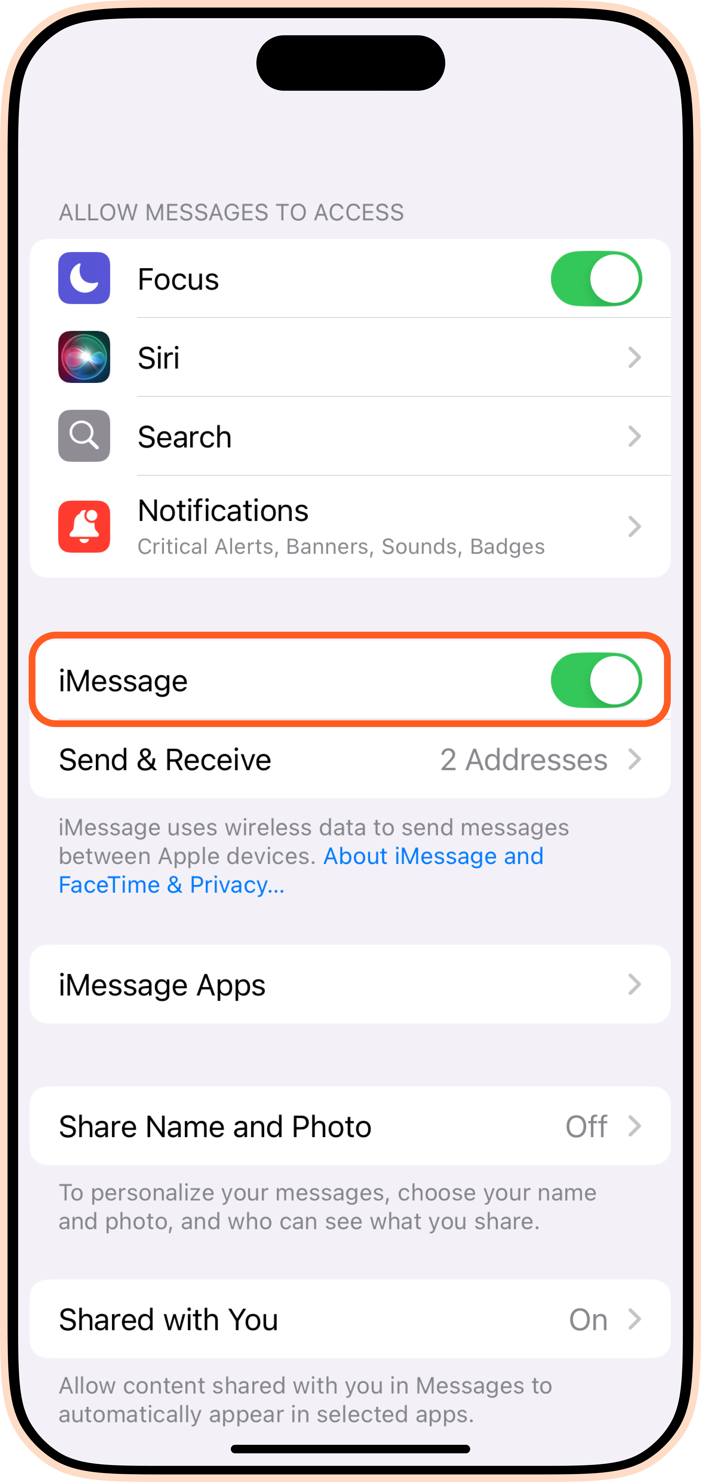 iMessage iPhone