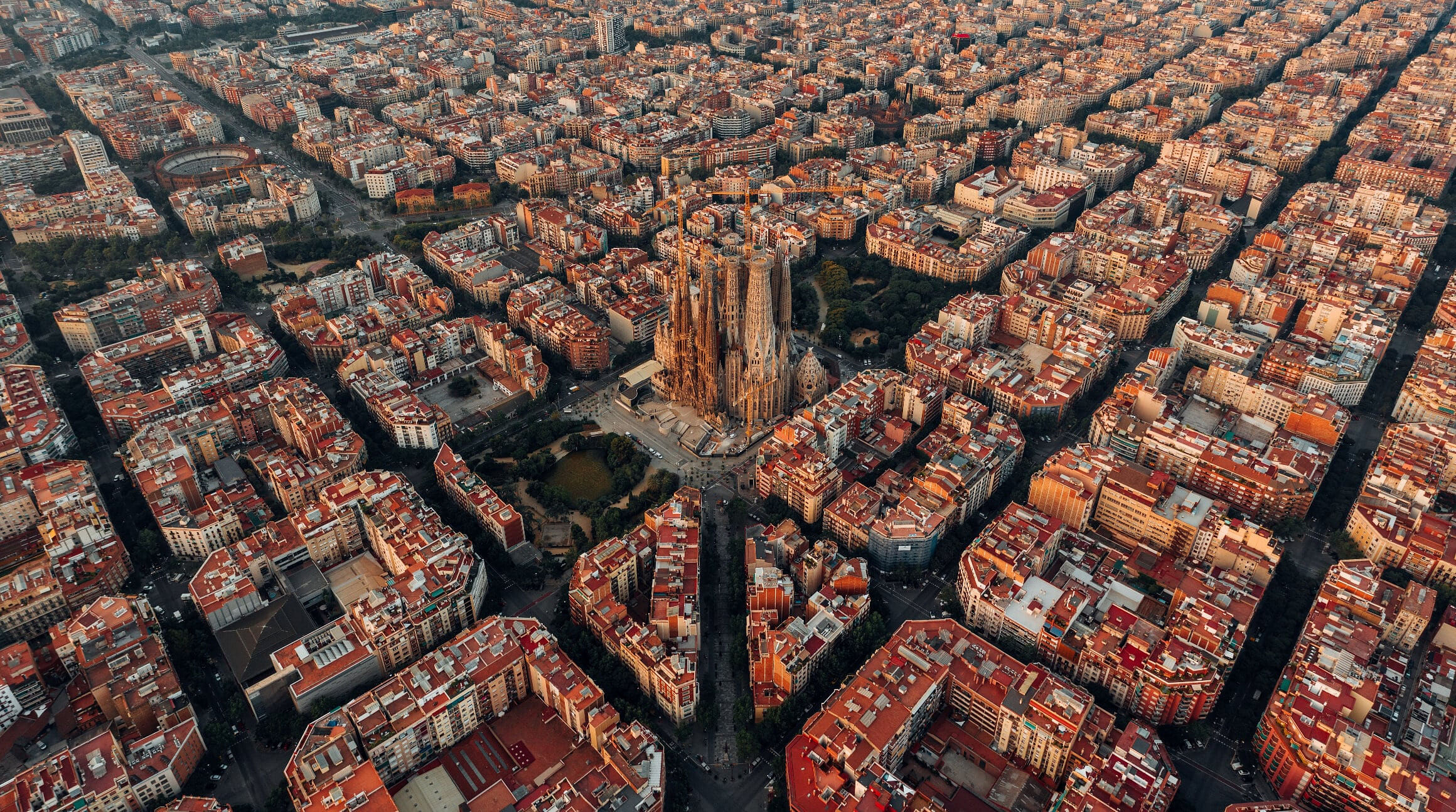 منظر جوي لبرشلونة، إسبانيا