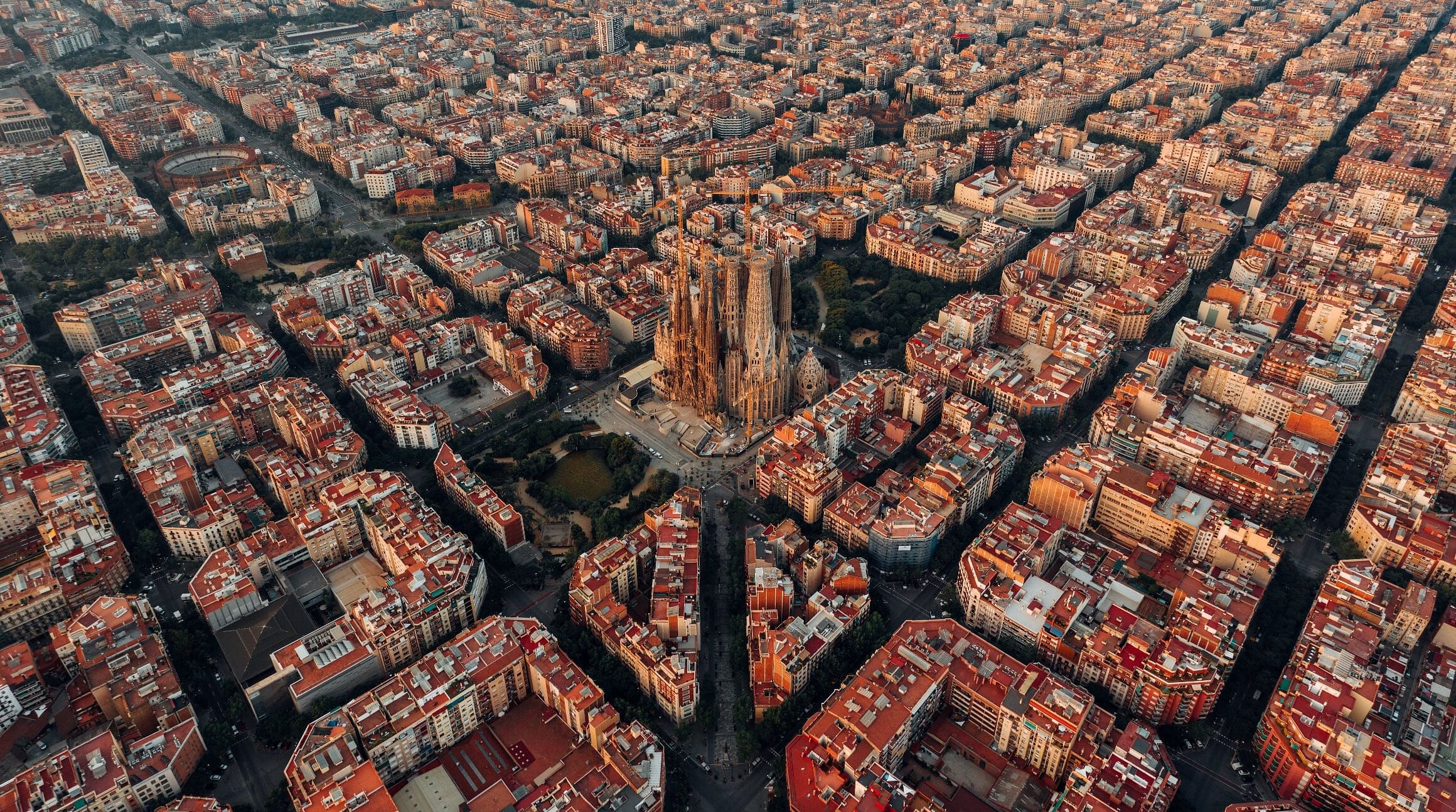 Aerial view of Barcelona, Spain