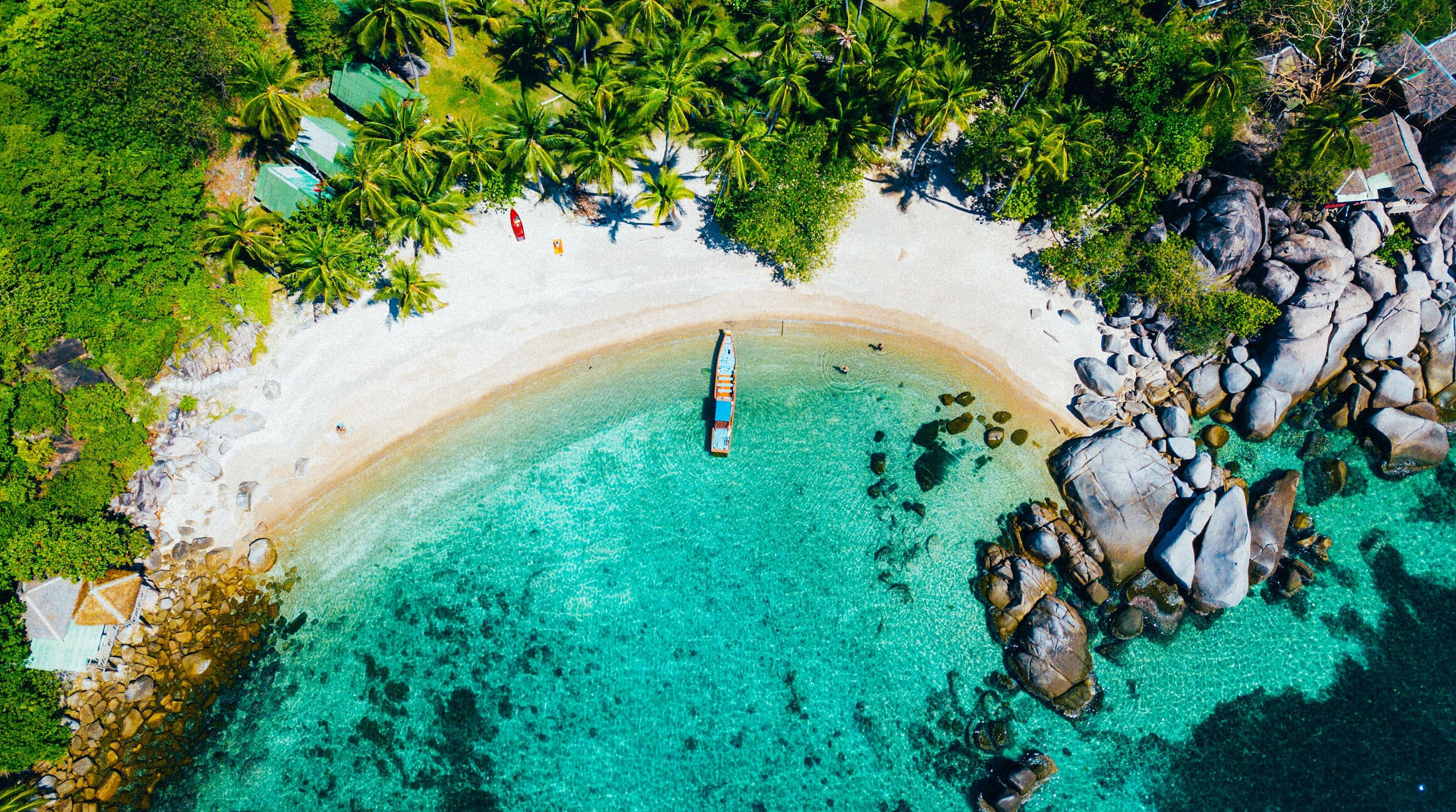 Aerial view of a beach in Koh Tao Thailand