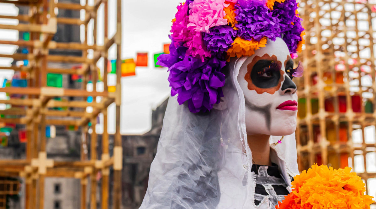 Woman with Day of the Dead makeup