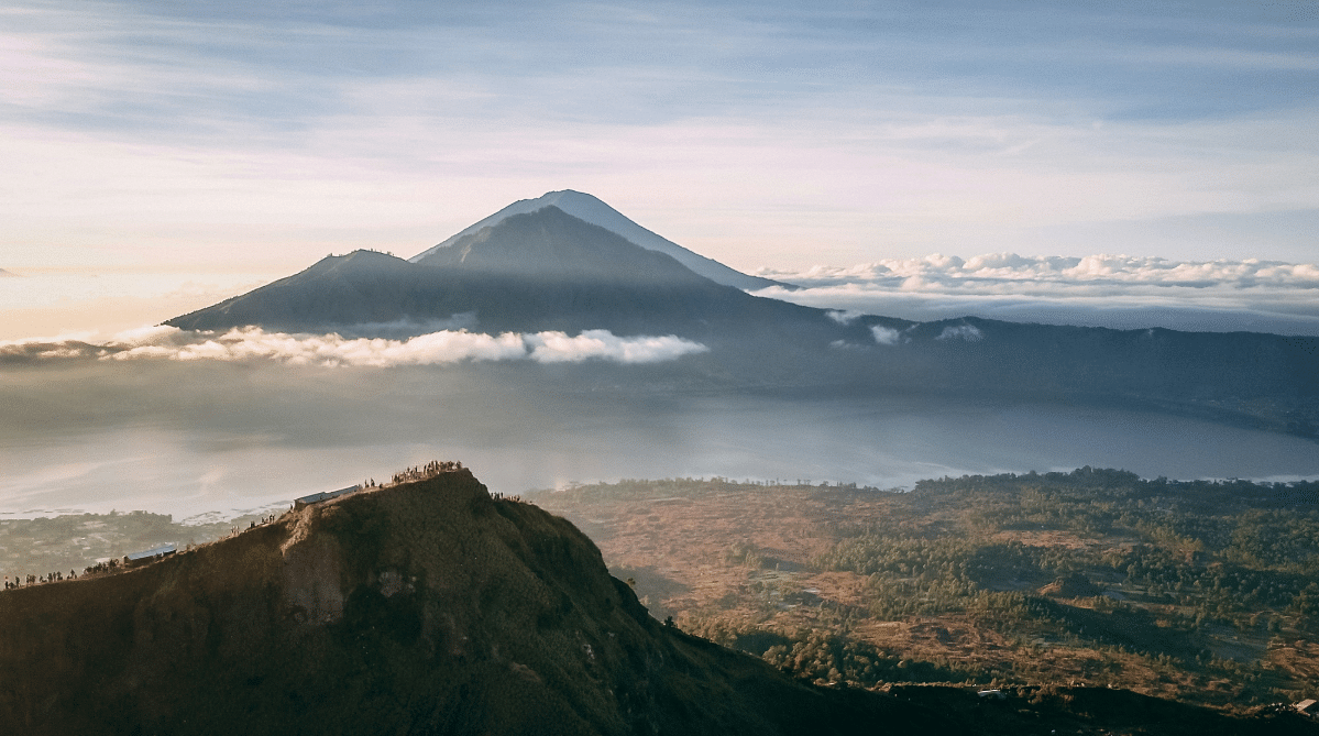 Aerial view of Mount Batur, Bali