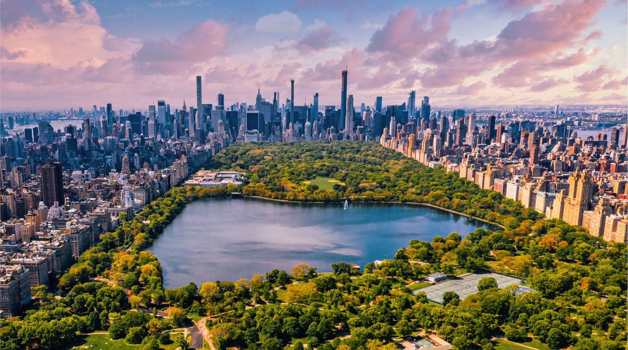 central park aerial view manhattan new York City