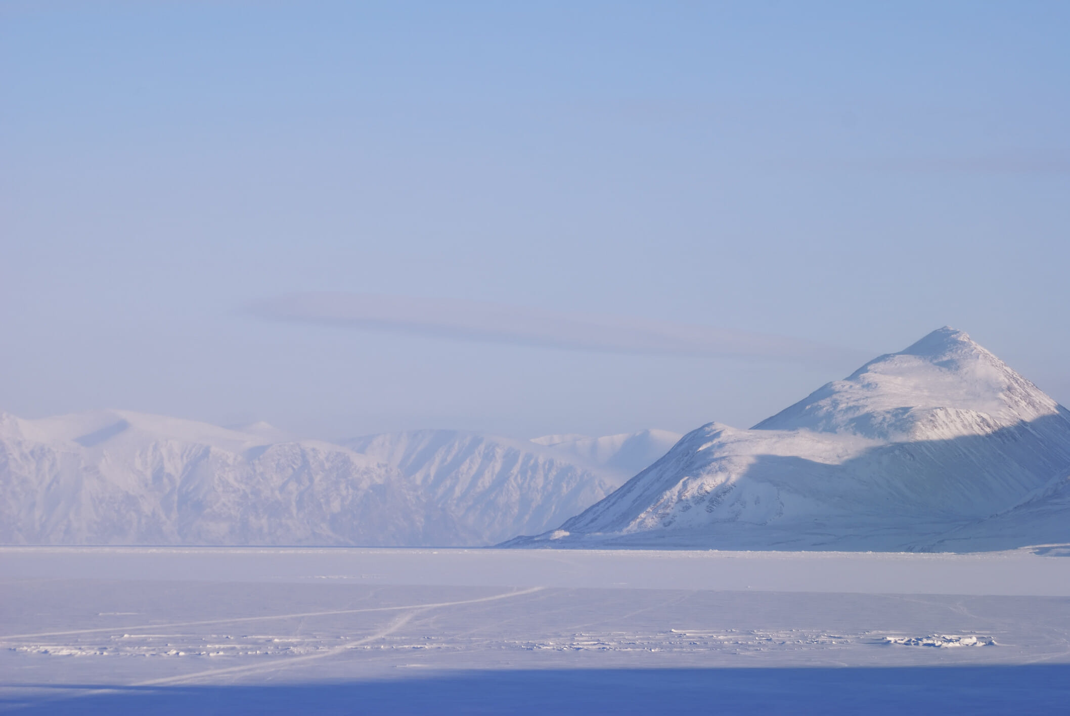 Snowy landscape in Nunavut, Canada