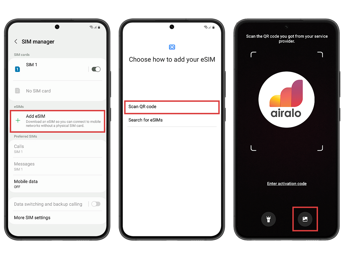Installing Airalo eSIM on Android -  QR Method Step 3