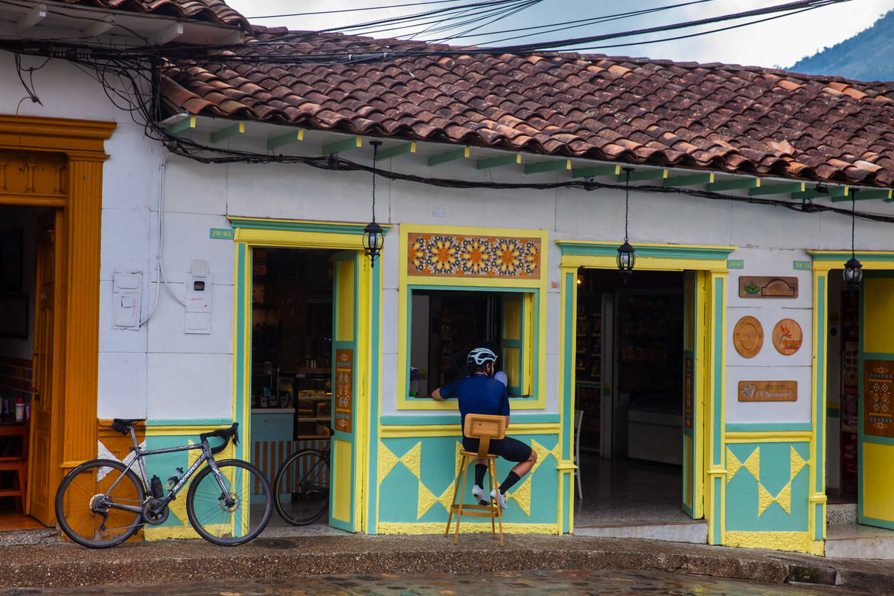 Biker in Colombian streets