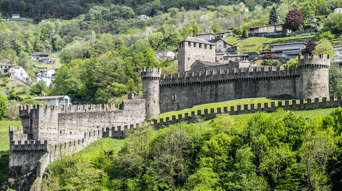 Montebello Castle in Bellinzona, Switzerland