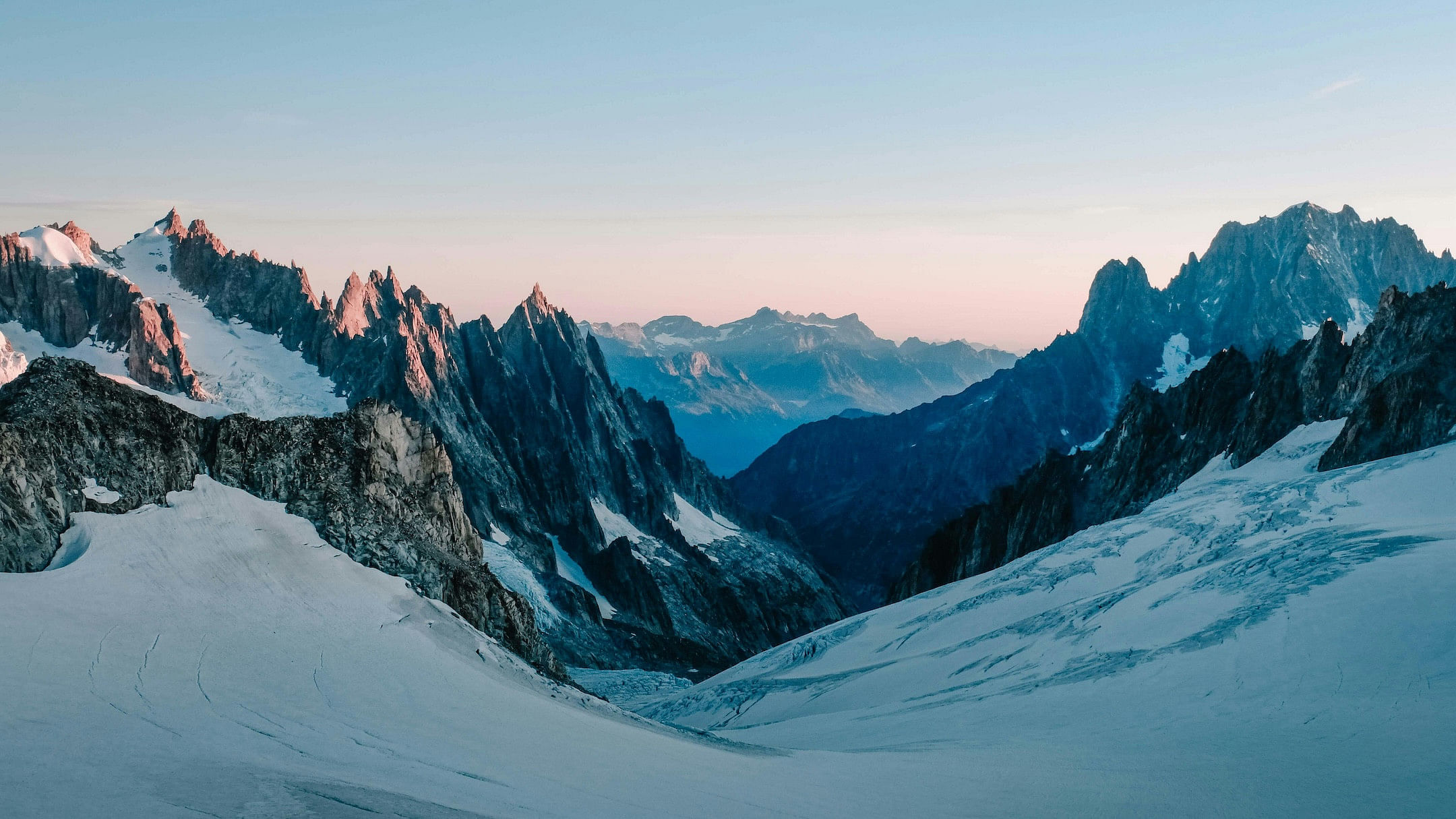 Snowcapped mountains in Chamonix-Mont-Blanc, France