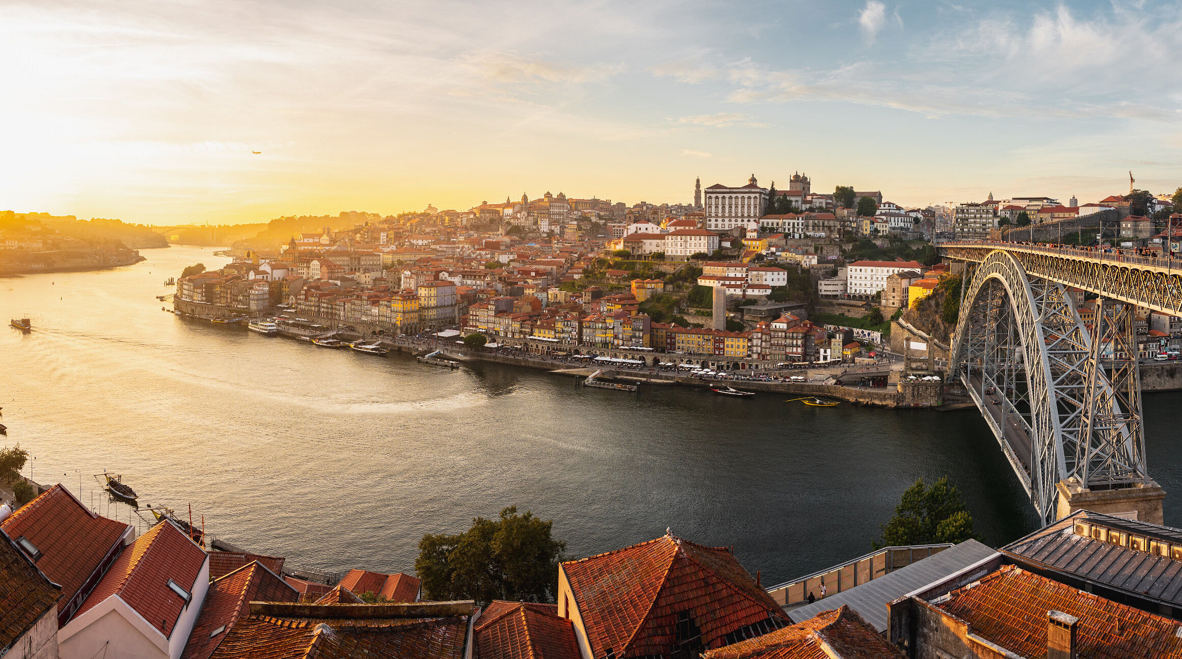 Porto skyline Portugal sunset