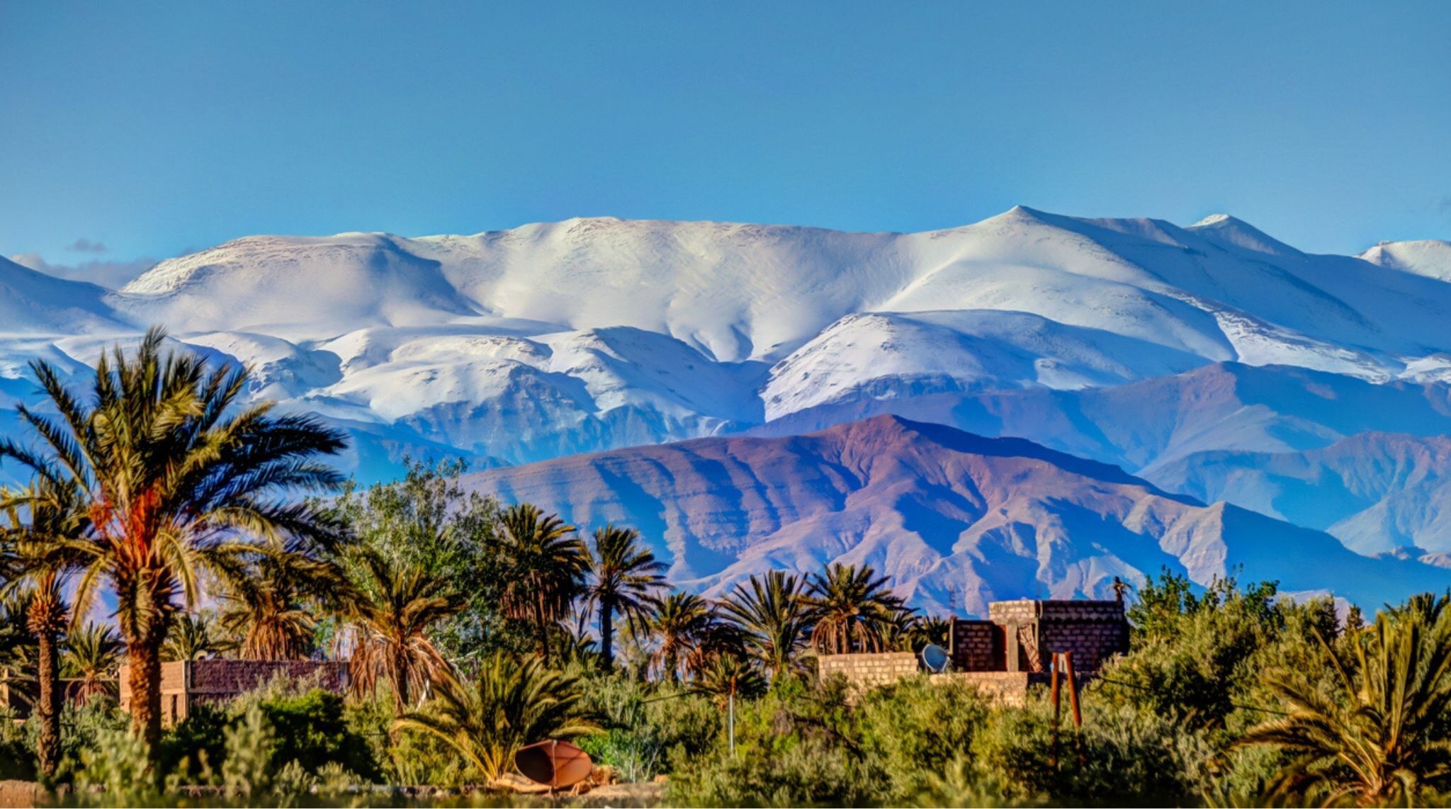 les montagnes de l'Atlas en décembre au maroc