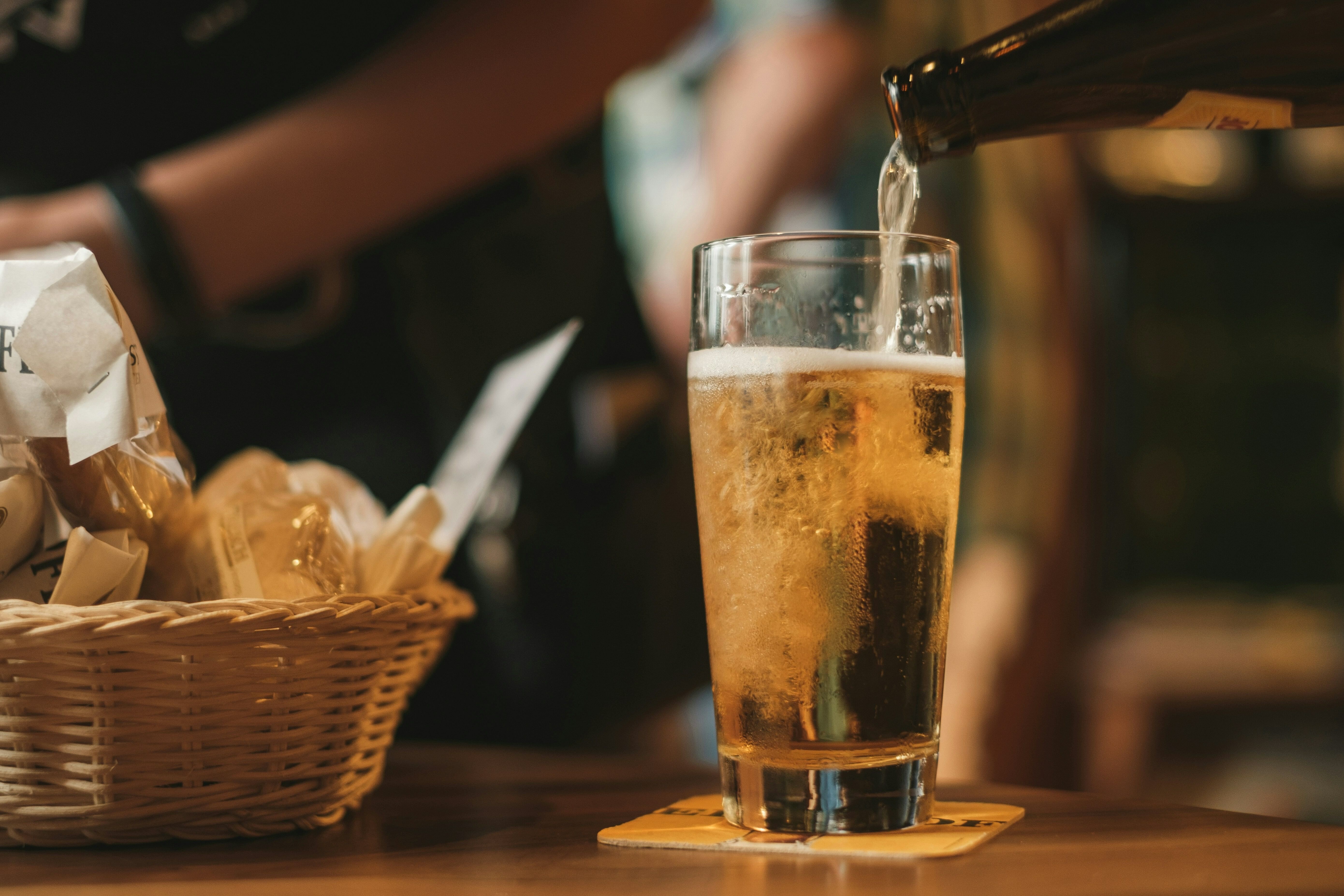 Beer being poured at the bar