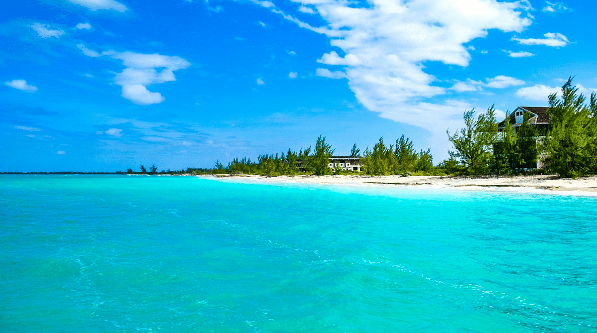 Houses along the beach in Turks and Caicos