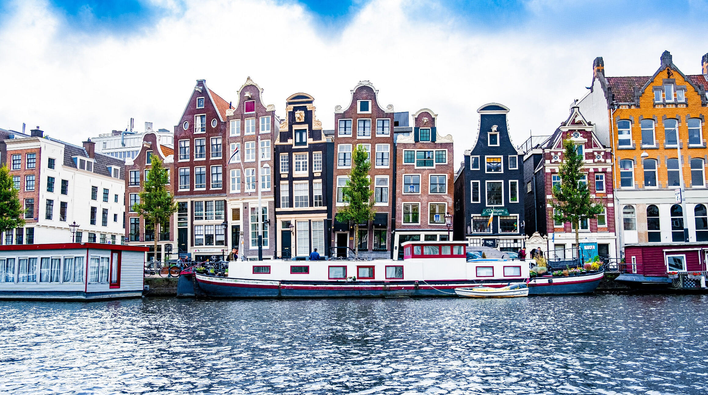 Houses along a canal in Amsterdam