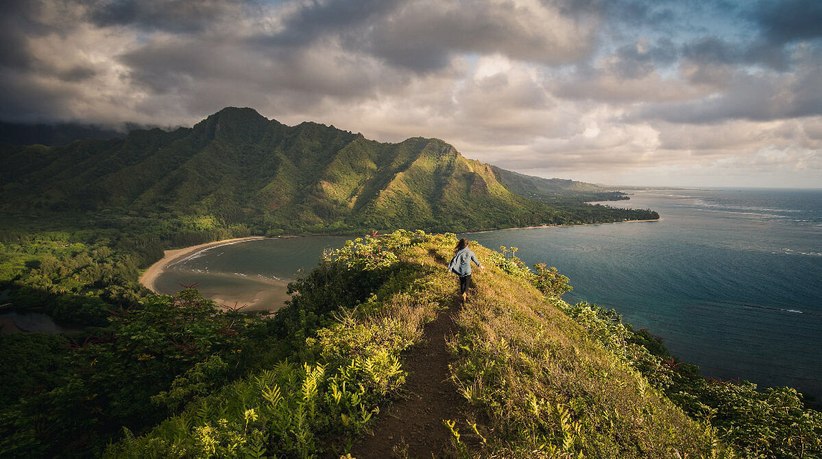 مسافر يتنزه في هاواي