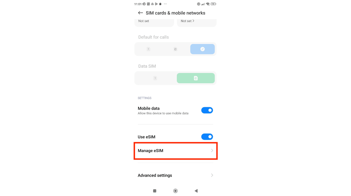 Step 3 on how to install and set up an eSIM on a Xiaomi phone