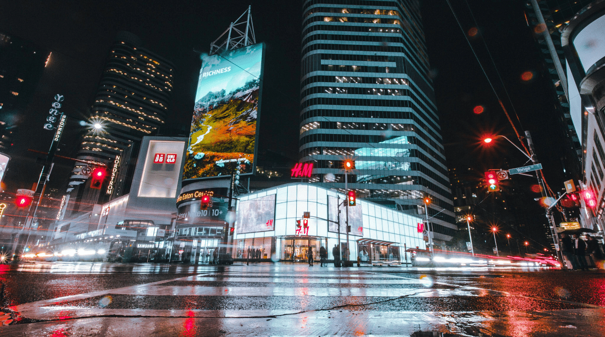 Yonge-Dundas Square at night, Toronto