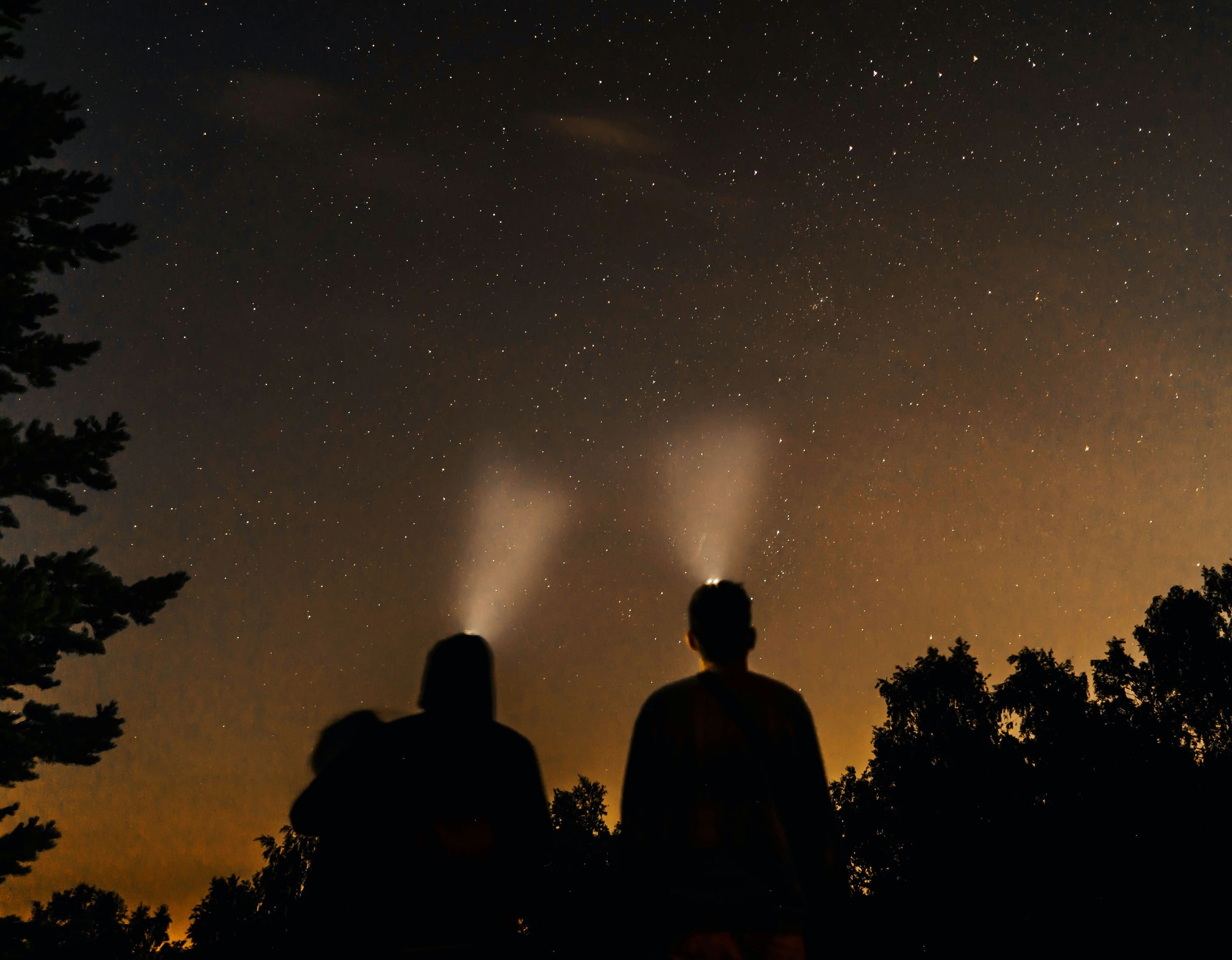 Couple stargazing