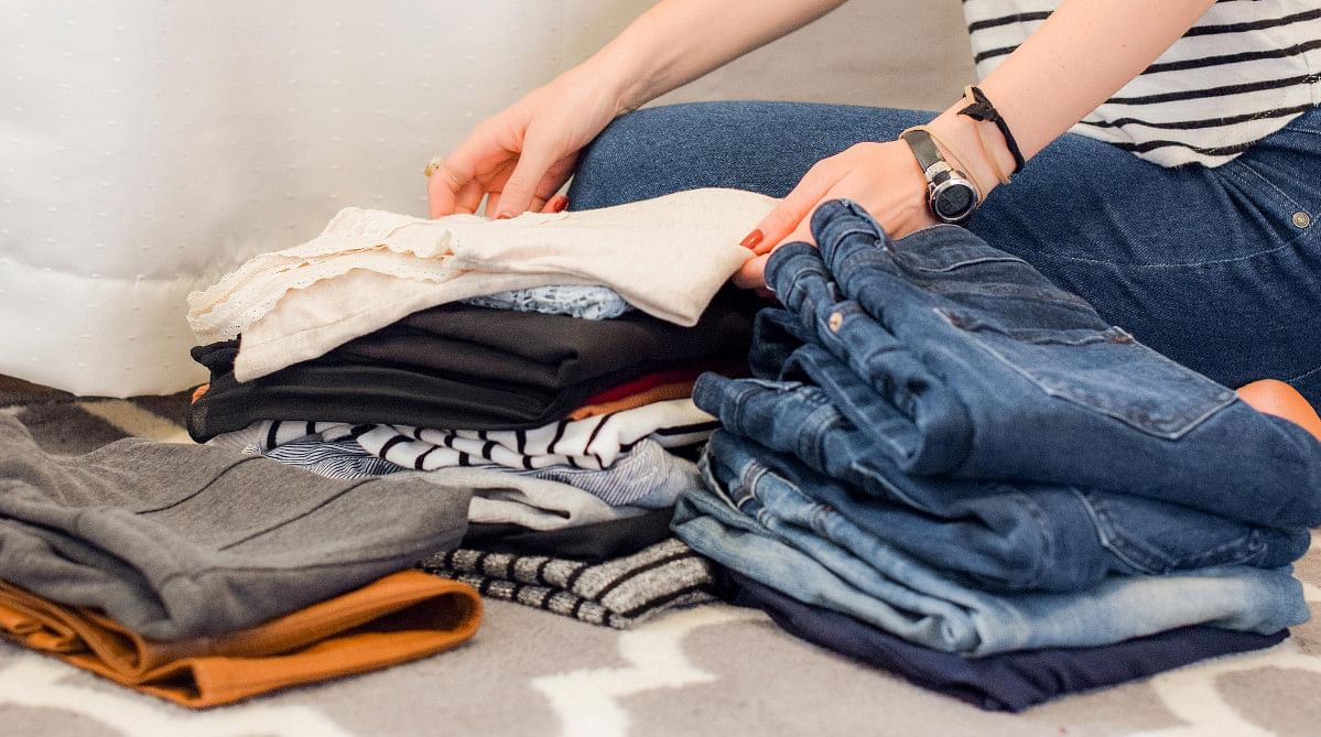 woman packing clothes