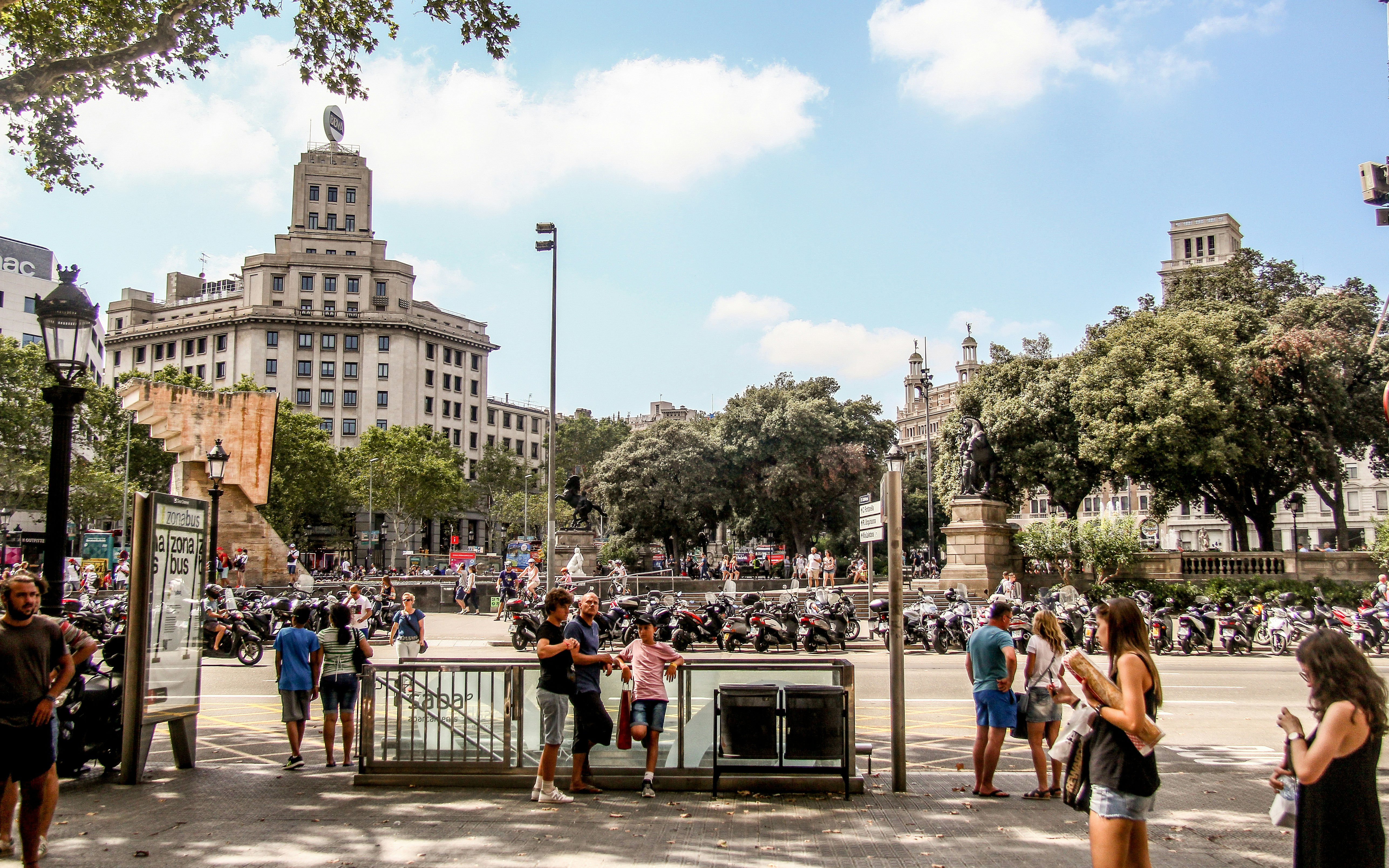 A lively Barcelona street.