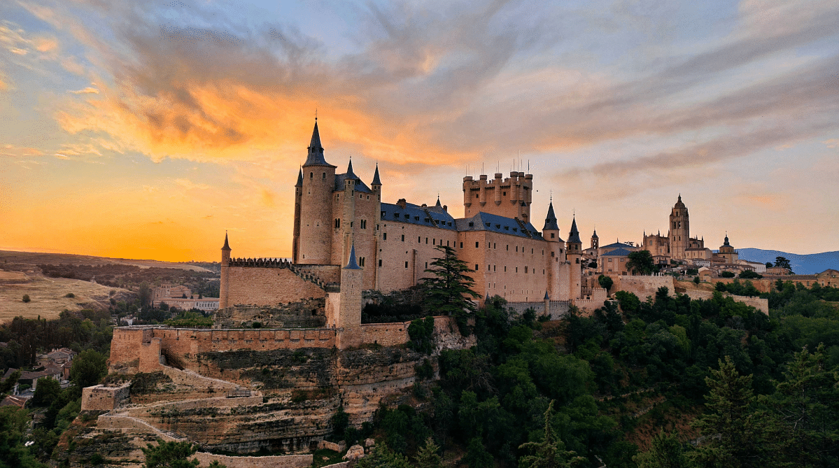 Segovia Alcazar at sunset