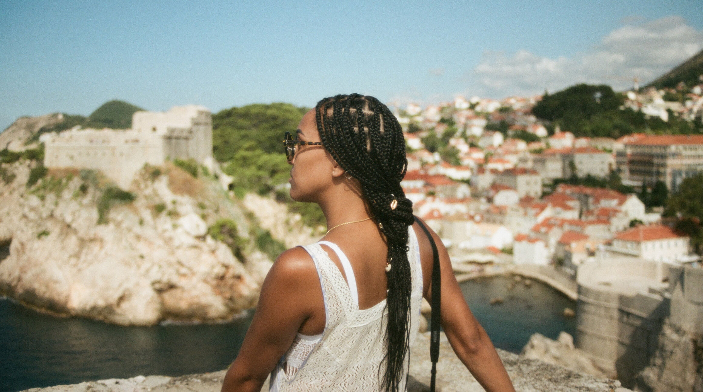 Woman traveling in Dubrovnik, Croatia