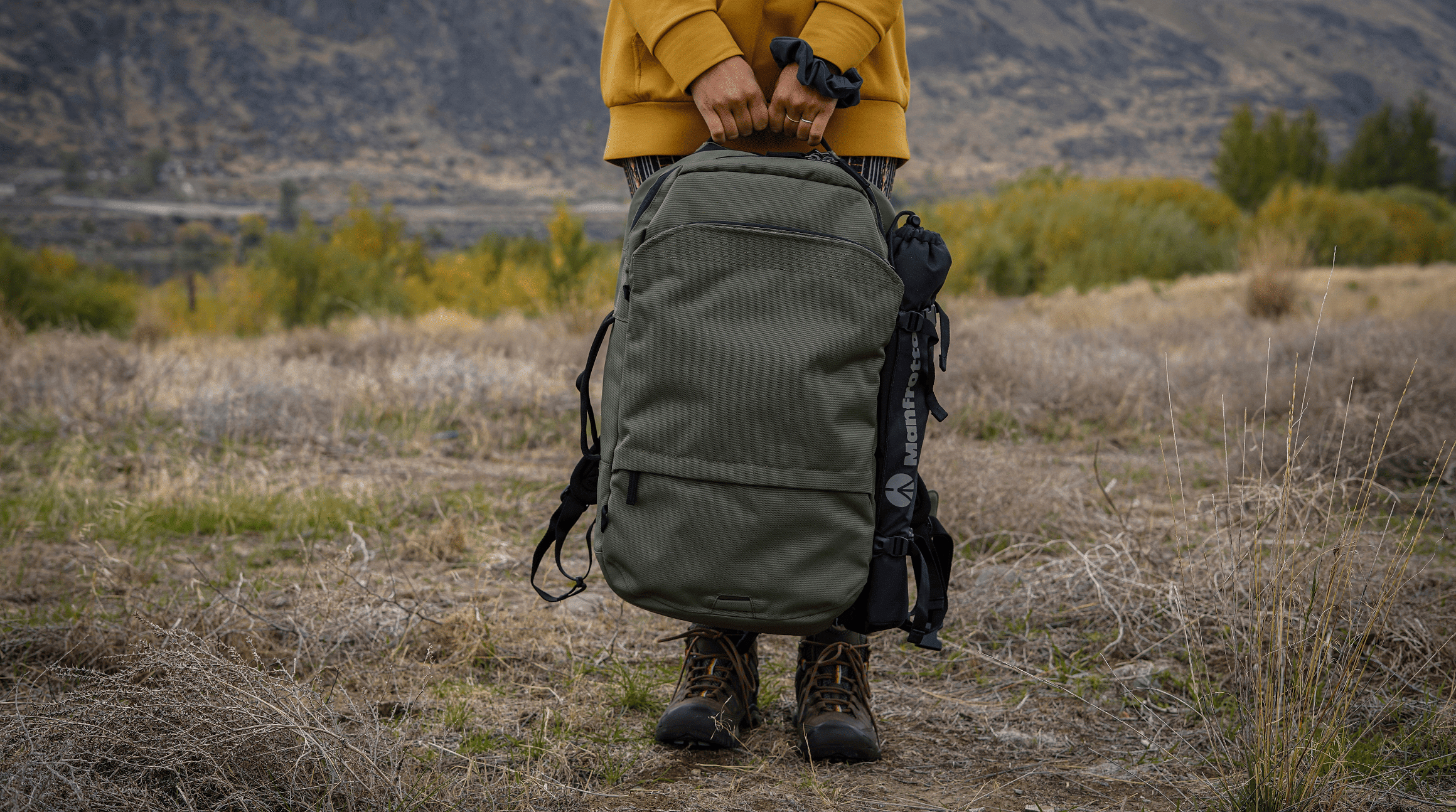 person holding luggage