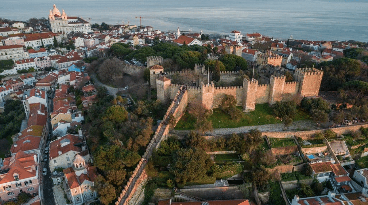 Aerial view of Castelo de S. Jorge, Lisbon