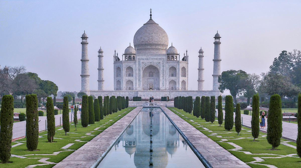 Exterior of the Taj Mahal in Agra, India