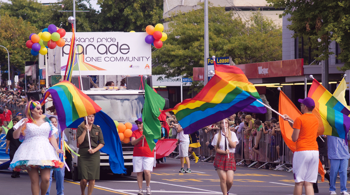Marchers at Auckland Pride