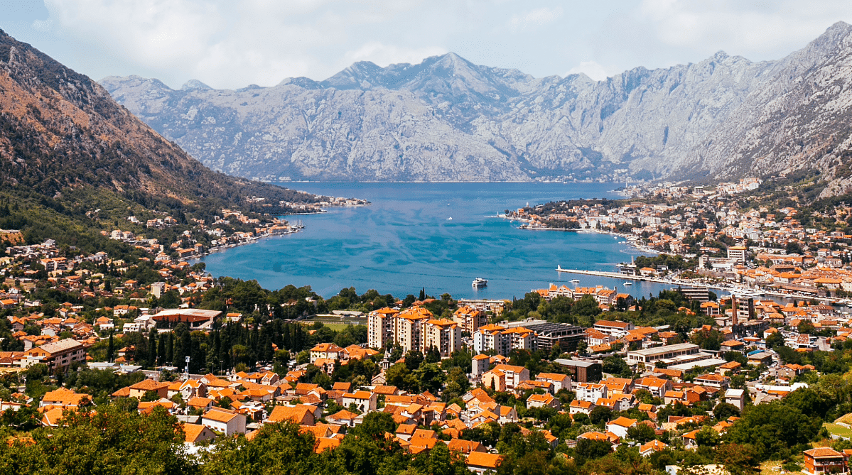 Aerial view of Kotor, Montenegro