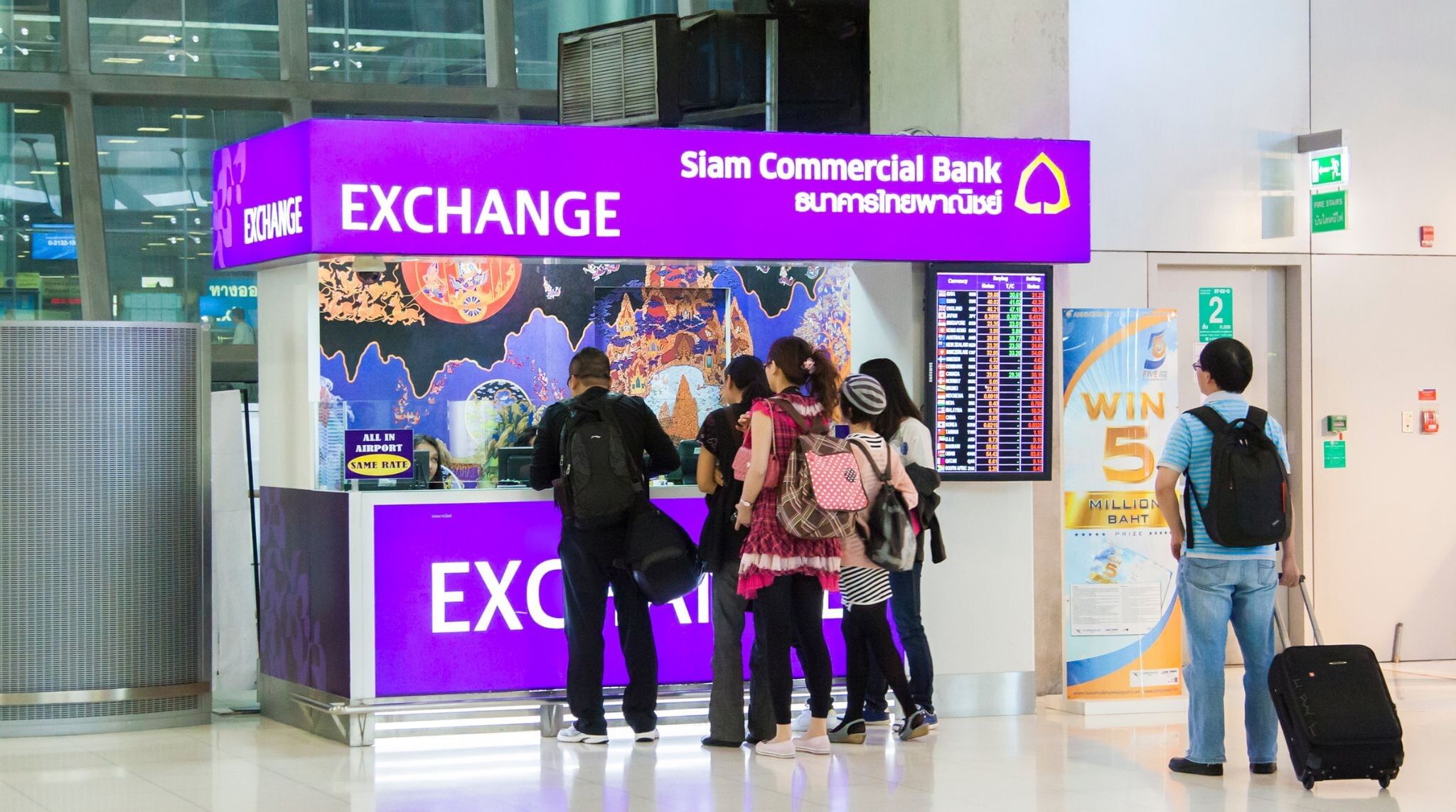 bureau de change dans un aeroport en thailande