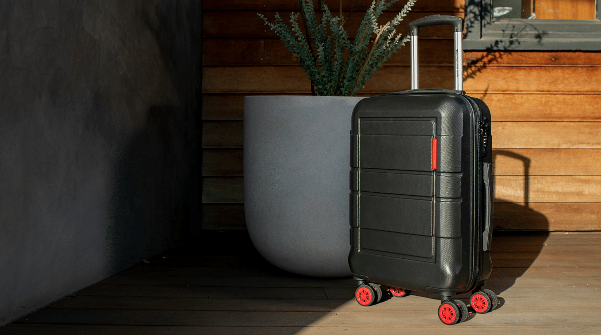 black carry-on suitcase