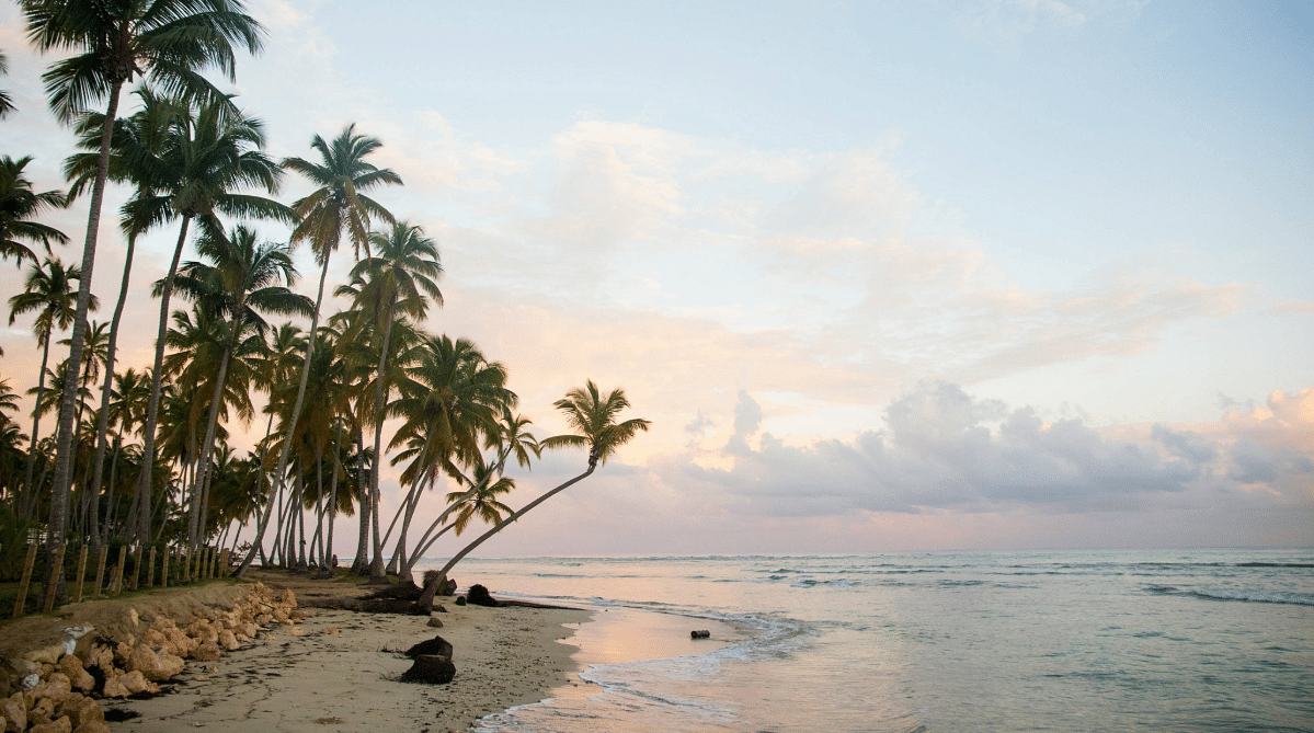 Las Terrenas beach at sunset, Dominican Republic