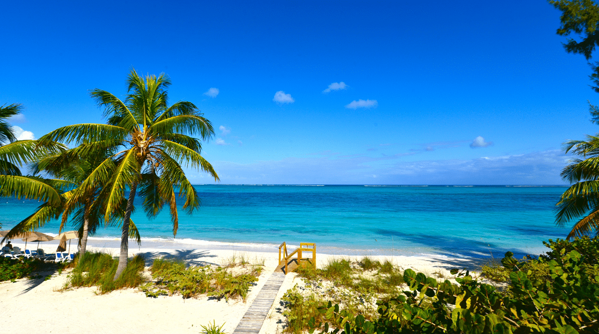 Entrance to a beach on the Cayman Islands