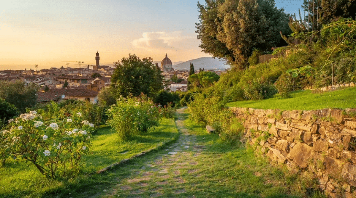 Pathway in Giardino delle Rose, Florence, Italy